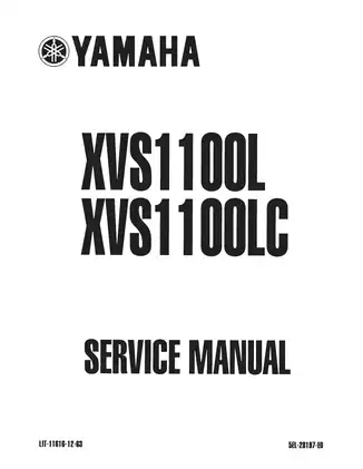 1999-2011 Yamaha V-Star 1100, XVS1100, Classic, Custom, Silverado service manual Preview image 1