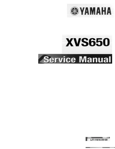 Preview: 1998–2011 Yamaha V-Star 650 Classic XVS650, Custom XVS65 Service Manual (P/N LIT-11616-11-16)