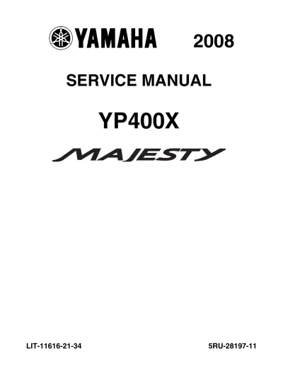 Preview: 2008 Yamaha YP400X Majesty Service & Repair Manual (P/N LIT-11616-21–34)