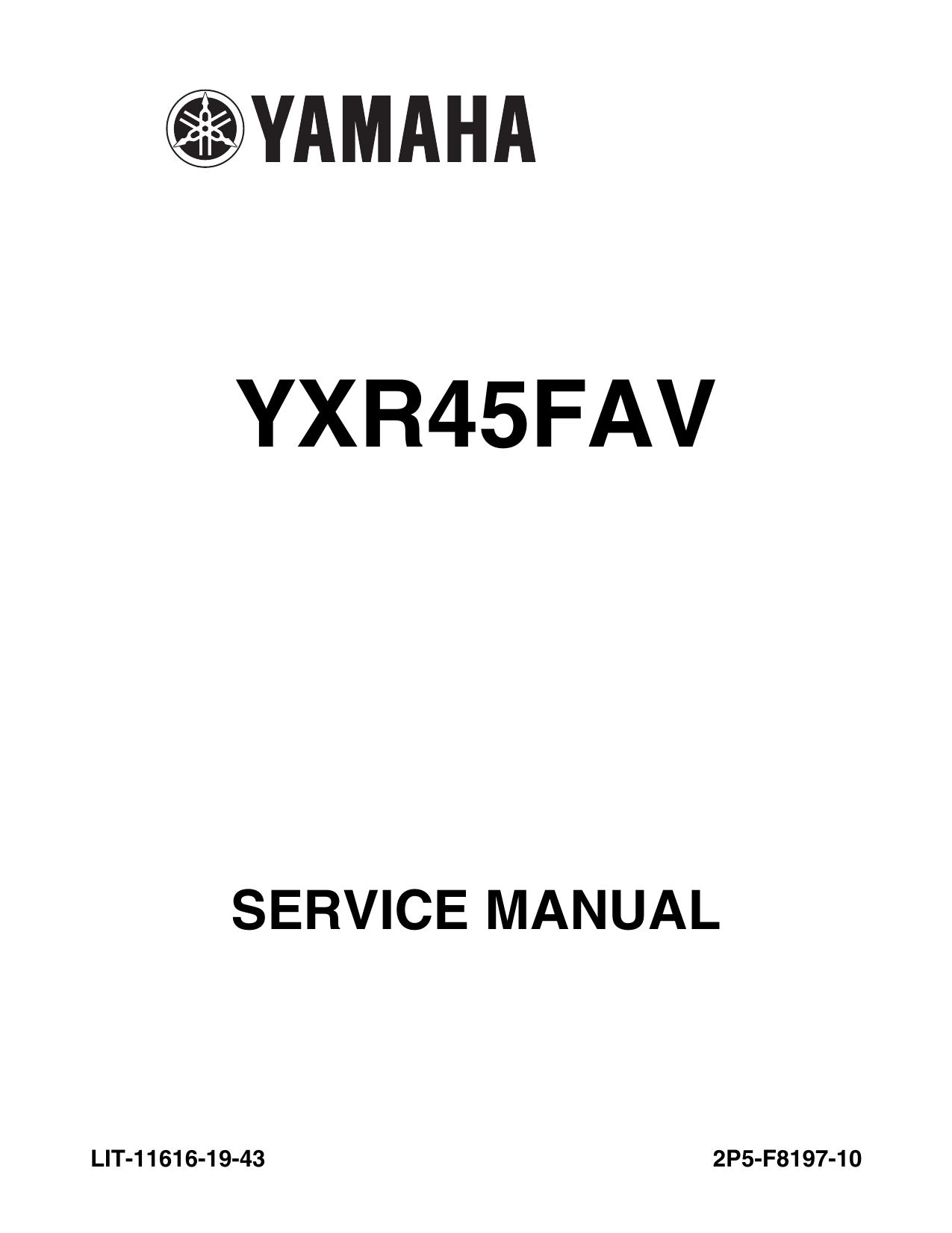 2006-2009 Yamaha Rhino 450 YXR45F, YXR450F, YXR45 Side by Side, UTV repair manual Preview image 1