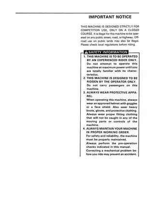 1991 Yamaha YZ125B owners service manual Preview image 5