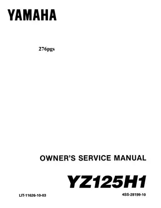1996 Yamaha YZ125H1 owner´s service manual