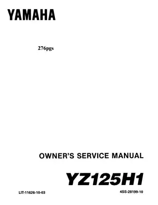 1996 Yamaha YZ125H1 owner´s service manual Preview image 1