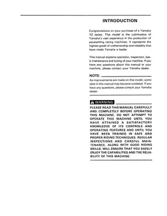 1996 Yamaha YZ125H1 owner´s service manual Preview image 5