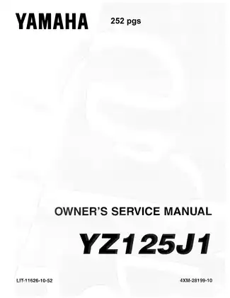 1997 Yamaha YZ125J1 owners service manual Preview image 1