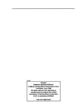 1997 Yamaha YZ125J1 owners service manual Preview image 3