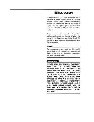 1997 Yamaha YZ125J1 owners service manual Preview image 4