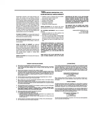 1997 Yamaha YZ125J1 owners service manual Preview image 5