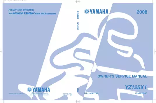2008 Yamaha YZ125X1 owner´s service manual