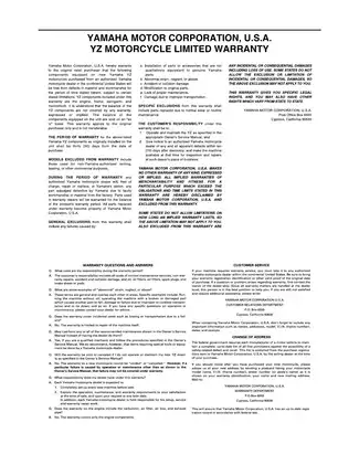 2008 Yamaha YZ125X1 owner´s service manual Preview image 5