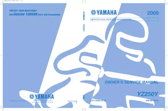 2009 Yamaha YZ 250 owners service manual