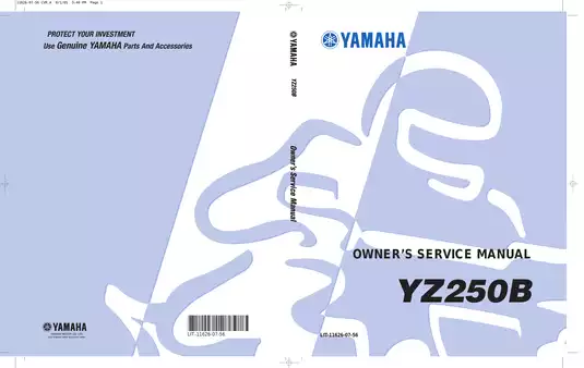 1991 Yamaha YZ250B owner´s service manual Preview image 1