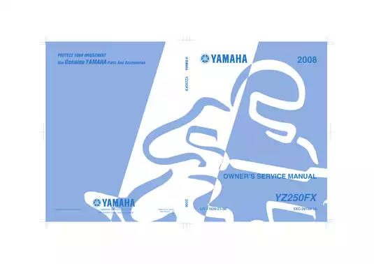 2008 Yamaha YZ250FX owner´s service manual Preview image 1