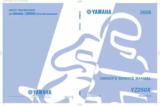 2008 Yamaha YZ250 owner´s service manual