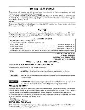 1986 Yamaha YZ490, YZ490S owber´s service manual Preview image 3