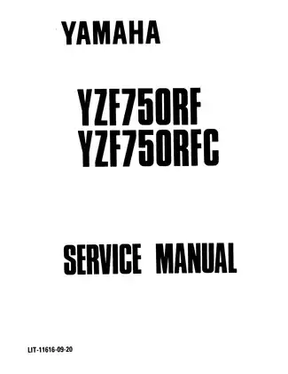 1993-1998 Yamaha YZF750, YZF750R, YZF750 SP service manual Preview image 2