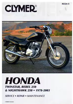 Clymer Honda Twinstar, Rebel 250 & Nighthawk 250 - 1978-2003 Service Manual