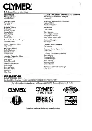Clymer Honda Twinstar, Rebel 250 & Nighthawk 250 - 1978-2003 Service Manual Preview image 5