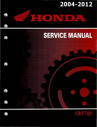 Honda CRF70F Service Manual (2004-2012) - Comprehensive Maintenance Guide