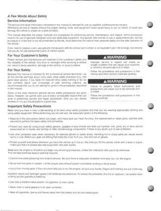 Honda CRF70F Service Manual (2004-2012) - Comprehensive Maintenance Guide Preview image 2