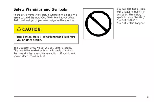 2003-2006 Chevrolet SSR owner manual Preview image 3