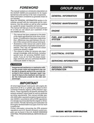 1999-2009 Suzuki GZ250 Marauder repair manual Preview image 1