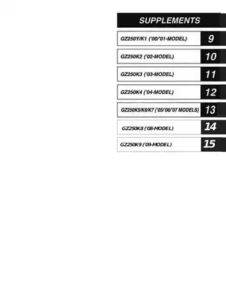 Suzuki GZ250 Service Manual - Comprehensive Repair and Maintenance Guide Preview image 3