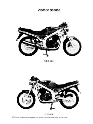 Suzuki GS500E Motorcycle Service Manual (1990 Model) Preview image 4