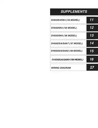 Suzuki SV650/S Maintenance Manual (2003 Models) - Comprehensive Repair Guide Preview image 3