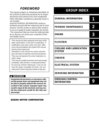 2002-2009 Suzuki DL1000 V-Strom repair manual Preview image 1