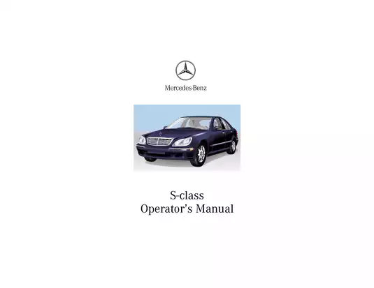 2021 Mercedes-Benz S-Class Operator's Manual | Comprehensive Vehicle Guide