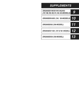 Suzuki DR200SE Service Manual - Comprehensive Guide for Maintenance and Repair Preview image 3