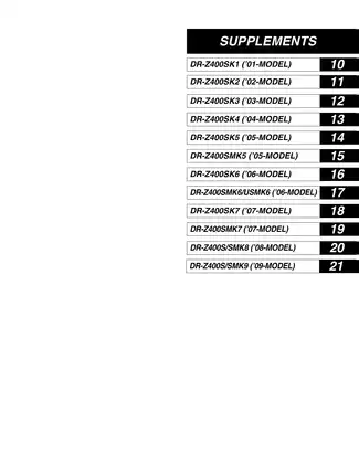 Suzuki DR-Z400S Motorcycle Service Manual - Comprehensive Repair and Maintenance Guide Preview image 3