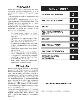 1996-2009 Suzuki DR650SE repair manual Preview image 1