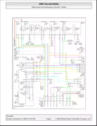 1997-2003 Chevrolet Malibu Wiring Diagrams manual Preview image 2