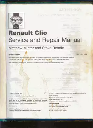 Renault Clio Petrol Engine Service and Repair Manual (1990-1999) Preview image 2