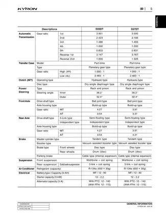Comprehensive SsangYong Kyron SM 2005 Part-Time Transfer Case Service Manual Preview image 5