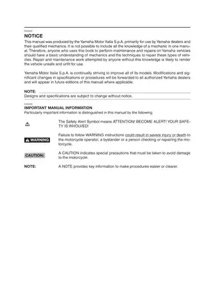Yamaha XT660Z Tenere 2008 Service Manual Preview image 3