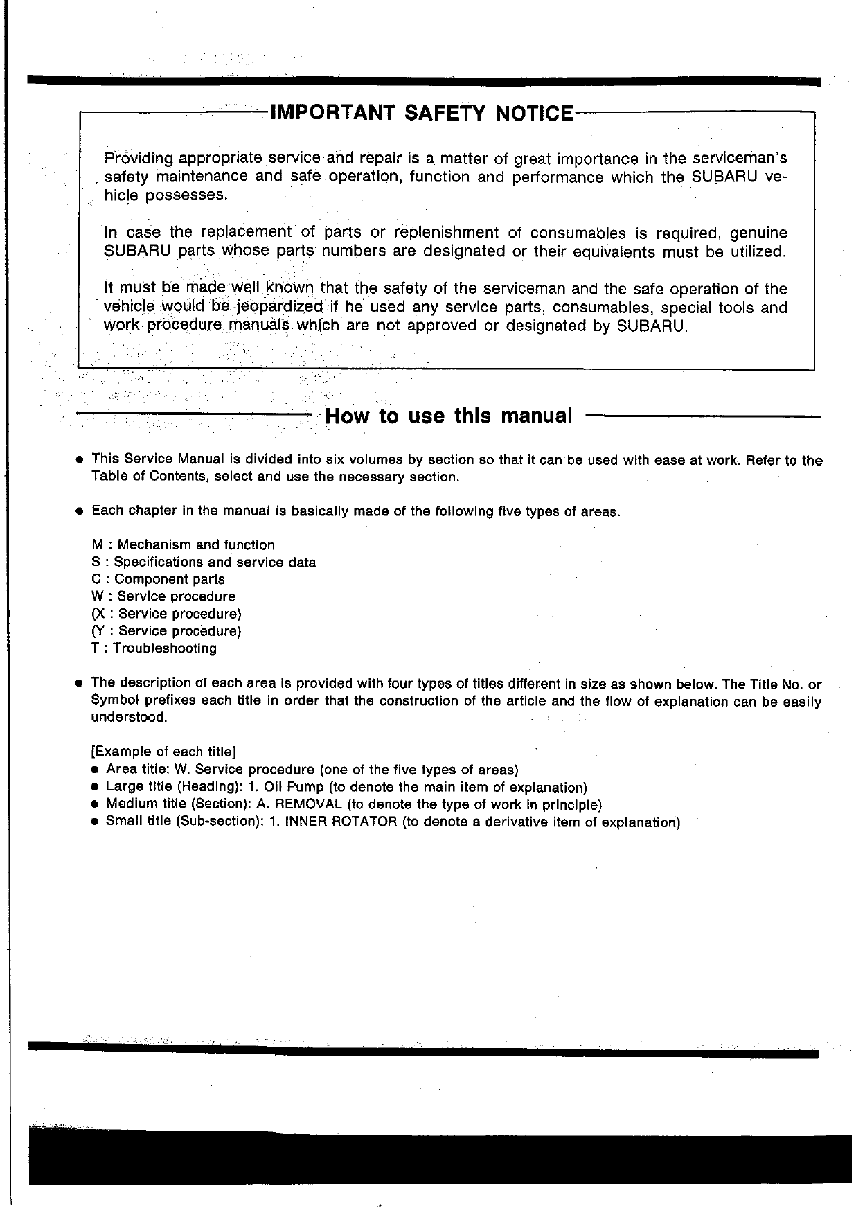 1989-1992 Subaru Liberty, Subaru Legacy service manual Preview image 3