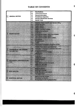 1989-1992 Subaru Liberty, Subaru Legacy service manual Preview image 5