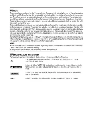 Yamaha XV1700 Series Service Manual | Comprehensive Guide 2008 Edition Preview image 3