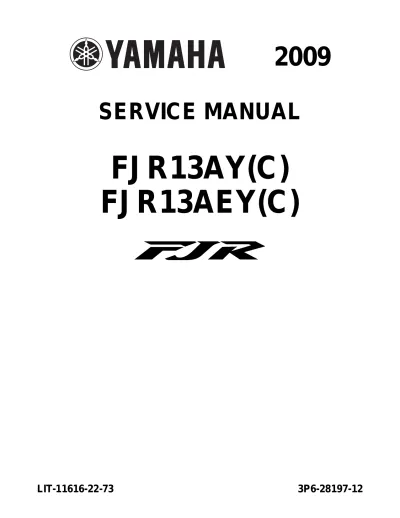 Preview: 2009 Yamaha FJR1300, FJR13AY(C) & FJR13AEY(C) Service Manual (P/N Lit-11616-22–73)