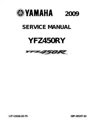 2009-2010 Yamaha YFZ450R, YFZ450RZL service manual Preview image 1