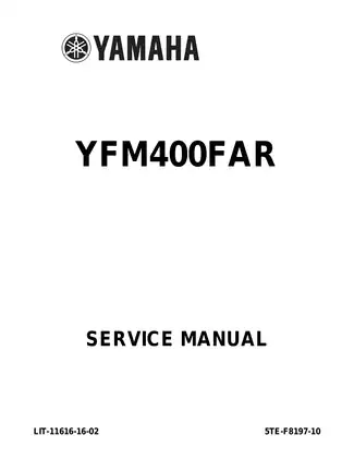 Yamaha YFM400FAR Service Manual (2002 Edition) - Comprehensive Guide to Maintenance and Repair