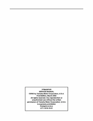 Yamaha Grizzly 450 Service Manual (2009) Preview image 3