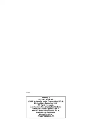 Yamaha FZ6RY Service Manual (2008) - Comprehensive Maintenance and Repair Guide Preview image 3
