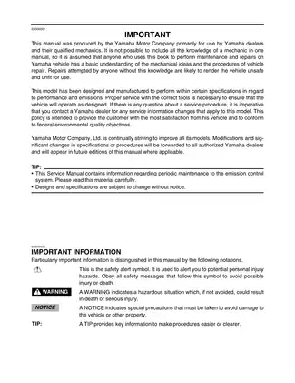 Yamaha YXR70FX SERVICE MANUAL (2008) - Comprehensive Vehicle Maintenance Guide Preview image 3