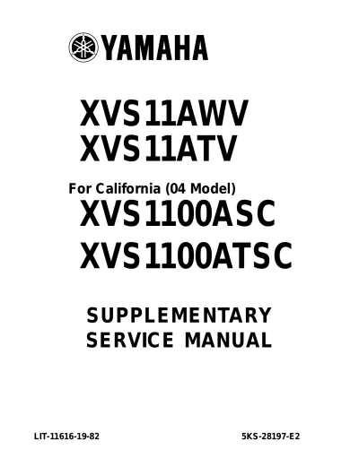 Preview: 1999–2005 Yamaha XVS1100 V-Star Supplementary Service Manual (P/N LIT-11616-19–82)