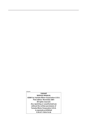 Yamaha YW50AP Scooter Service Manual - Comprehensive Guide for Mechanics Preview image 2