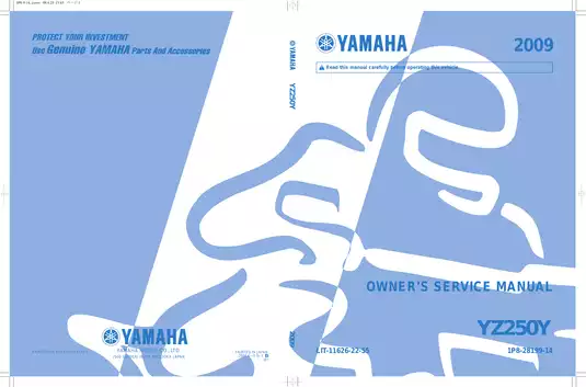 2009 Yamaha YZ250Y owners service manual Preview image 1
